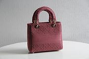 Lady Dior D Lite In Wine 44532 Size 24x20x11cm - 3