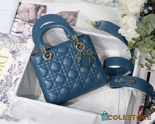 Lady Dior ABC In Blue M8013 Size 20x16.5x8cm - 1
