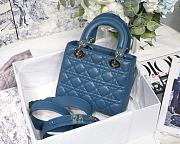 Lady Dior ABC In Blue M8013 Size 20x16.5x8cm - 3