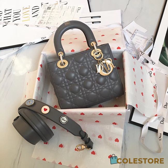 Lady Dior Lucky Badges Grey Size 20x17x9cm - 1