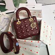 Lady Dior Lucky Badges Wine Size 20x17x9cm - 1