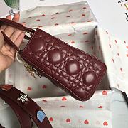 Lady Dior Lucky Badges Wine Size 20x17x9cm - 5
