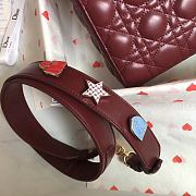 Lady Dior Lucky Badges Wine Size 20x17x9cm - 4