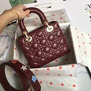 Lady Dior Lucky Badges Wine Size 20x17x9cm - 2