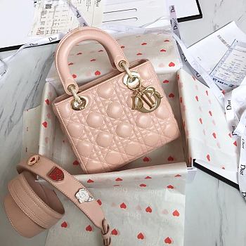 Lady Dior Lucky Badges Pink Size 20x17x9cm