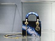 Blue Multicolor Tie Medium Lady Dior Bag Size 17cm - 1