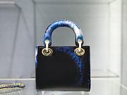 Blue Multicolor Tie Medium Lady Dior Bag Size 17cm - 3
