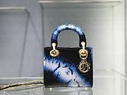 Blue Multicolor Tie Medium Lady Dior Bag Size 17cm - 6