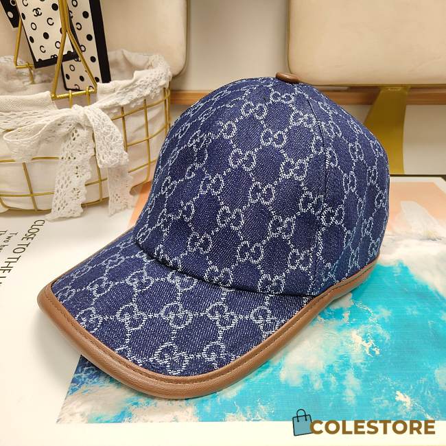 Gucci Blue Canvas Hat - 1