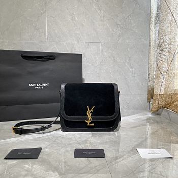 YSL Solferino Velvet Black 635025 Size 22x18x5cm
