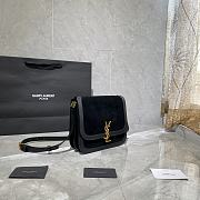 YSL Solferino Velvet Black 635025 Size 22x18x5cm - 6