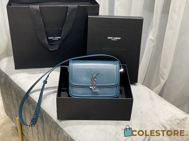 YSL Solferino Box Turquoise Green Original Leather 634305 Size 23x16x6cm - 1