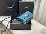 YSL Solferino Box Turquoise Green Original Leather 634305 Size 23x16x6cm - 4