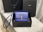 YSL Solferino Box Electric Blue Original Leather 634305 Size 23x16x6cm - 1