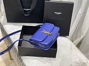 YSL Solferino Box Electric Blue Original Leather 634305 Size 23x16x6cm - 6