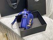 YSL Solferino Box Electric Blue Original Leather 634305 Size 23x16x6cm - 5