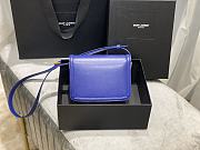 YSL Solferino Box Electric Blue Original Leather 634305 Size 23x16x6cm - 4