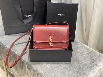 YSL Solferino Box Maroon Red Original Leather 634305 Size 23x16x6cm