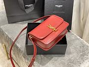 YSL Solferino Box Maroon Red Original Leather 634305 Size 23x16x6cm - 5