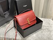 YSL Solferino Box Maroon Red Original Leather 634305 Size 23x16x6cm - 4