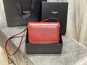 YSL Solferino Box Maroon Red Original Leather 634305 Size 23x16x6cm - 3