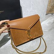 YSL Cassandra Caviar Cownhide Brown 532750 Size 22x16.5x5.5cm - 5