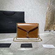 YSL Cassandra Caviar Cownhide Brown 532750 Size 22x16.5x5.5cm - 6