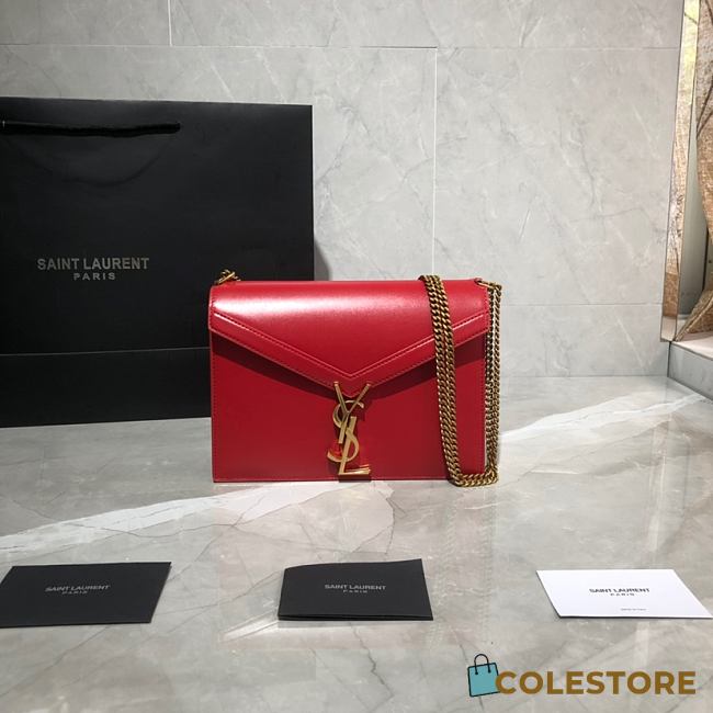 YSL Cassandra Caviar Cownhide Red 532750 Size 22x16.5x5.5cm - 1