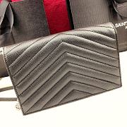 YSL Envelope Caviar Leather Silver Chain 19cm - 6