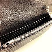 YSL Envelope Caviar Leather Silver Chain 19cm - 4