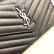 YSL Envelope Caviar Leather Silver Chain 19cm - 2
