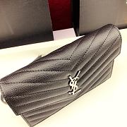 YSL Envelope Caviar Leather Black Chain 393953 19cm - 4