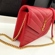 YSL Envelope Caviar Leather Red 393953 Size: 19x11.5x4cm - 6
