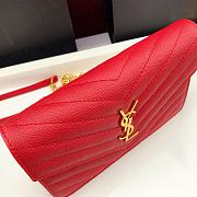 YSL Envelope Caviar Leather Red 393953 Size: 19x11.5x4cm - 5