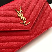 YSL Envelope Caviar Leather Red 393953 Size: 19x11.5x4cm - 3