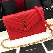 YSL Envelope Caviar Leather Red 393953 Size: 19x11.5x4cm - 2