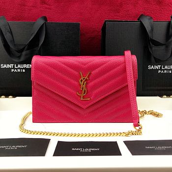 YSL Envelope Caviar Leather In Rose 393953 Size: 19x11.5x4cm