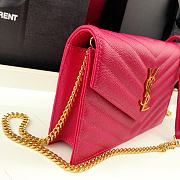 YSL Envelope Caviar Leather In Rose 393953 Size: 19x11.5x4cm - 6