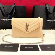 YSL Cassandra Caviar Cownhide Beige 532750 Size 22x16.5x5.5cm - 1