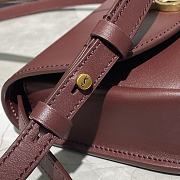 YSL Kaia Small Caflskin Wine Red 619740 Size 18x15.5x5.5cm - 6