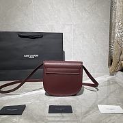 YSL Kaia Small Caflskin Wine Red 619740 Size 18x15.5x5.5cm - 5