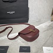 YSL Kaia Small Caflskin Wine Red 619740 Size 18x15.5x5.5cm - 4