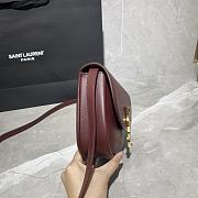 YSL Kaia Small Caflskin Wine Red 619740 Size 18x15.5x5.5cm - 3