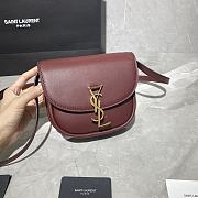 YSL Kaia Small Caflskin Wine Red 619740 Size 18x15.5x5.5cm - 2