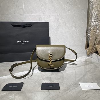 YSL Kaia Small Caflskin Olive Green 619740 Size 18x15.5x5.5cm