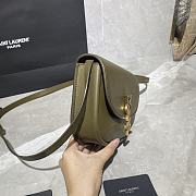 YSL Kaia Small Caflskin Olive Green 619740 Size 18x15.5x5.5cm - 6