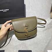 YSL Kaia Small Caflskin Olive Green 619740 Size 18x15.5x5.5cm - 3