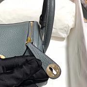 Hermes Mini Lindy Bag Blue Gold Buckle - 5