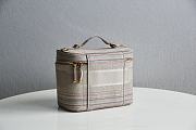 Small Dior Travel Vanity Case Multicolor Striped Embroidery S5529 24x17x13.5cm - 5