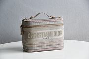 Small Dior Travel Vanity Case Multicolor Striped Embroidery S5529 24x17x13.5cm - 3